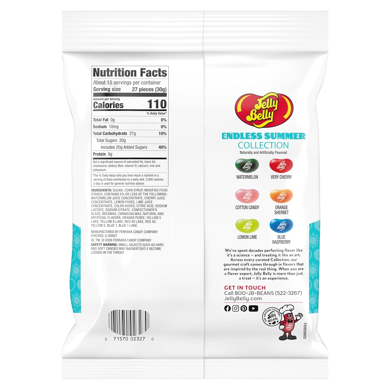 Jelly Belly Endless Summer Jelly Bean Collection – 1 Pound (16 Ounces) Resealable Bag – Genuine, Official, Straight from the Source(16 oz Bag)