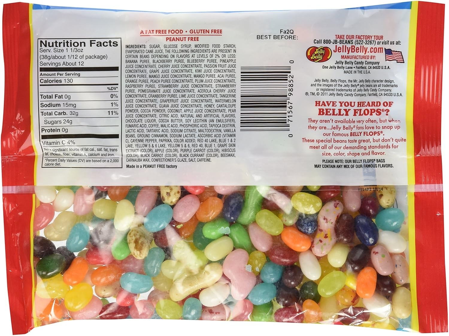 Jelly Belly, Belly Flops (1 Pound Bags) 2 Pack(Assorted)