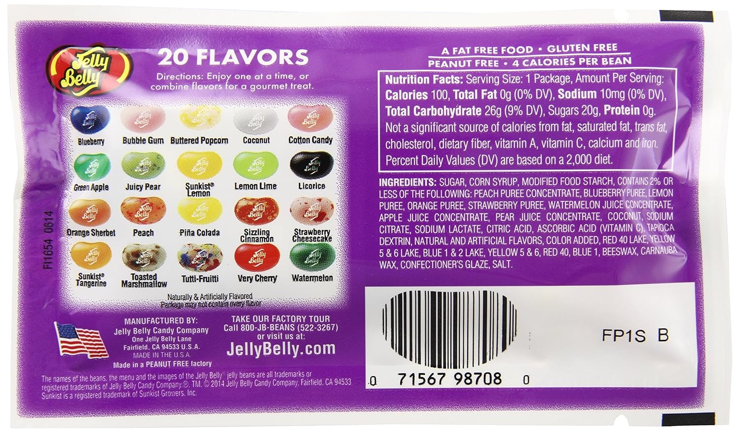 Jelly Belly Thank You Jelly Beans, Assorted Flavors, 1-oz, 30 Pack