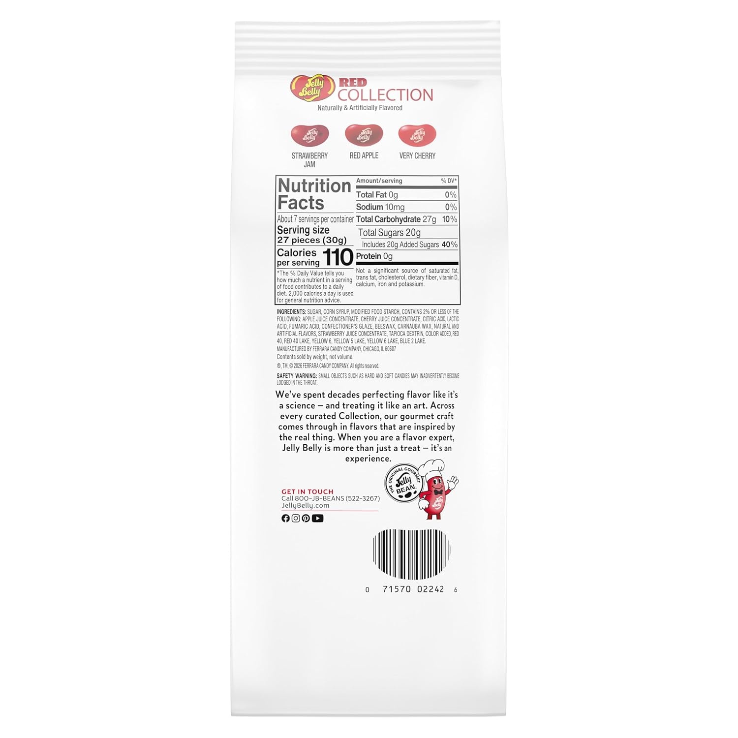 Jelly Belly Green Color Collection Assorted Jelly Beans – 7.5 oz Bag – Genuine, Official, Straight from the Source(Red Collection)
