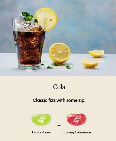 Jelly Belly Signature Pairing – Cola Flavor Experience – Lemon Lime & Sizzling Cinnamon Jelly Beans, 2-Pack 1 lb Bags (Total 2 lb Bulk Candy Bundle)