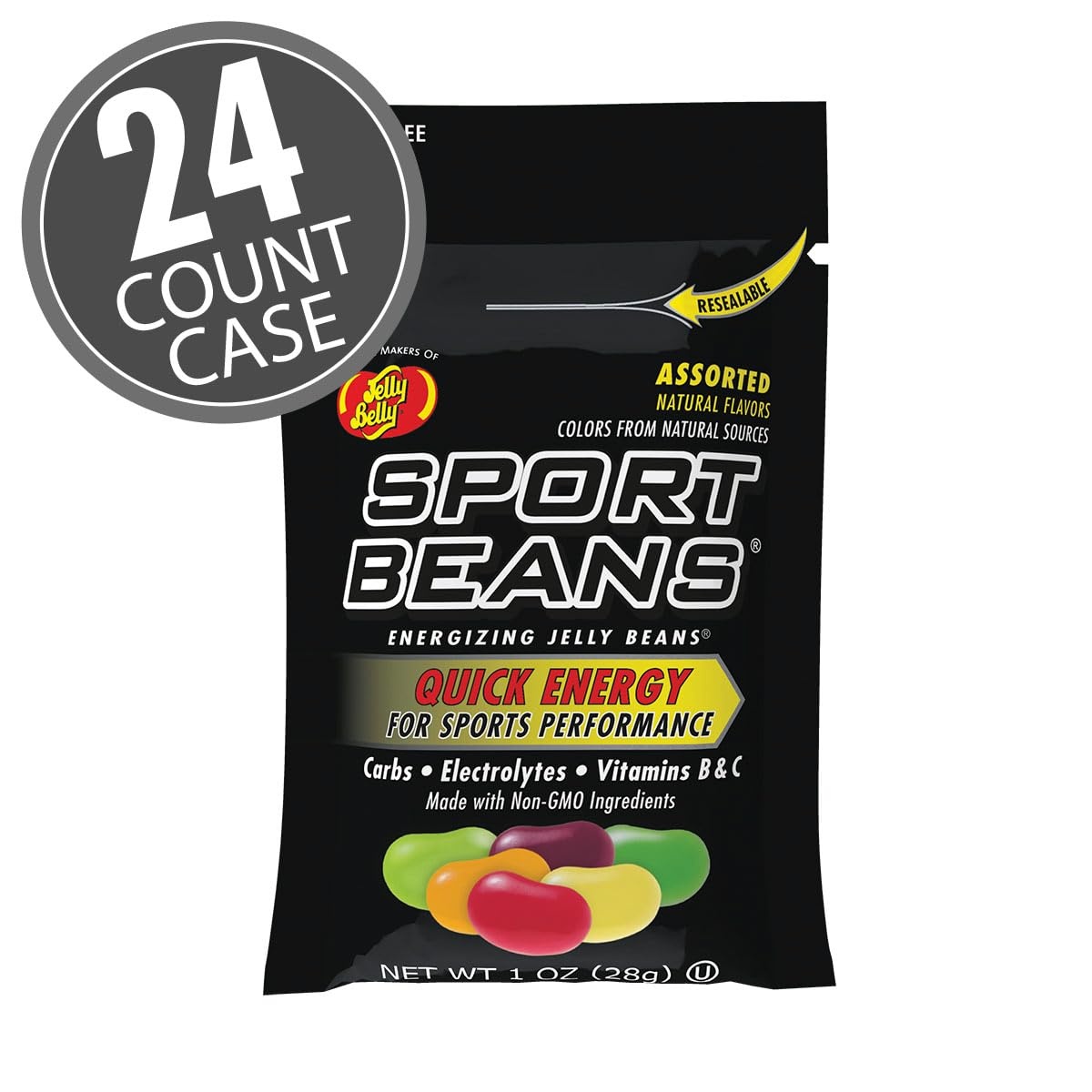 Jelly Belly Sport Beans – Energizing Jelly Beans – Assorted Flavors, 24 x 1 Ounce Bags | sports-nutrition-endurance-and-energy-chews