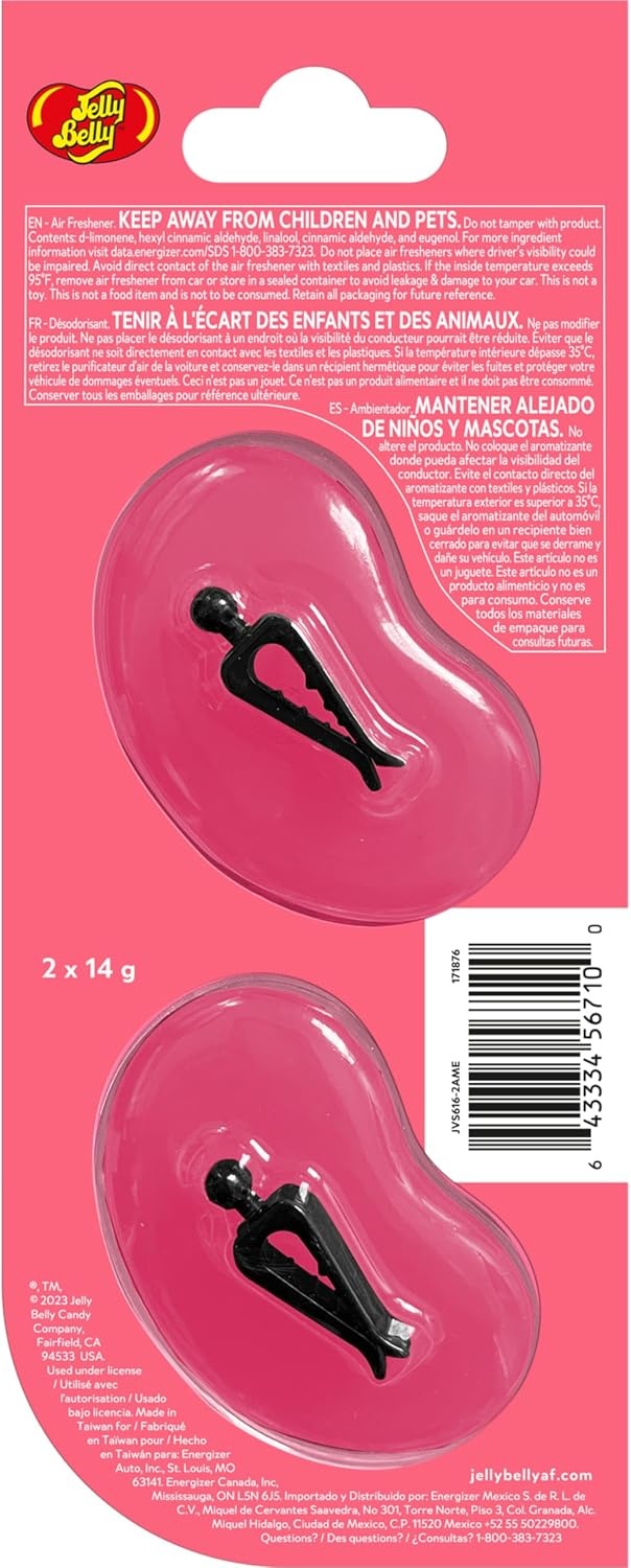 Jelly Belly 15710A 3D Gel Mini Vent Air Freshener Duo Pack-Very Cherry(Tutti-Fruitti)