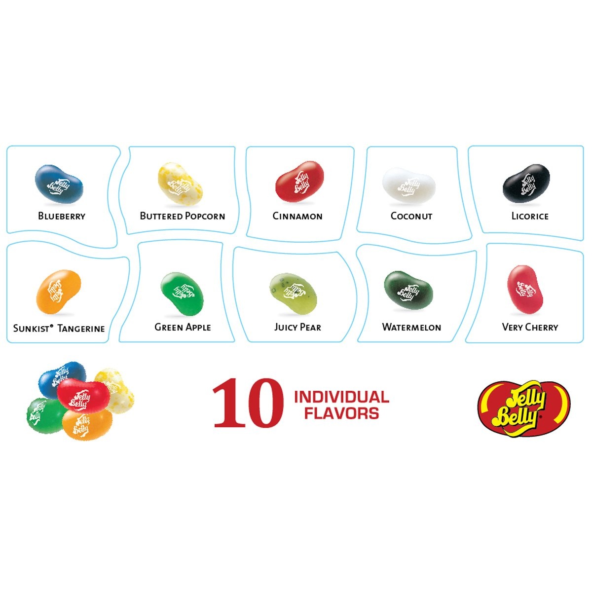 Christmas Box filled with 10 Jelly Belly Jelly Bean Flavors(Assorted)